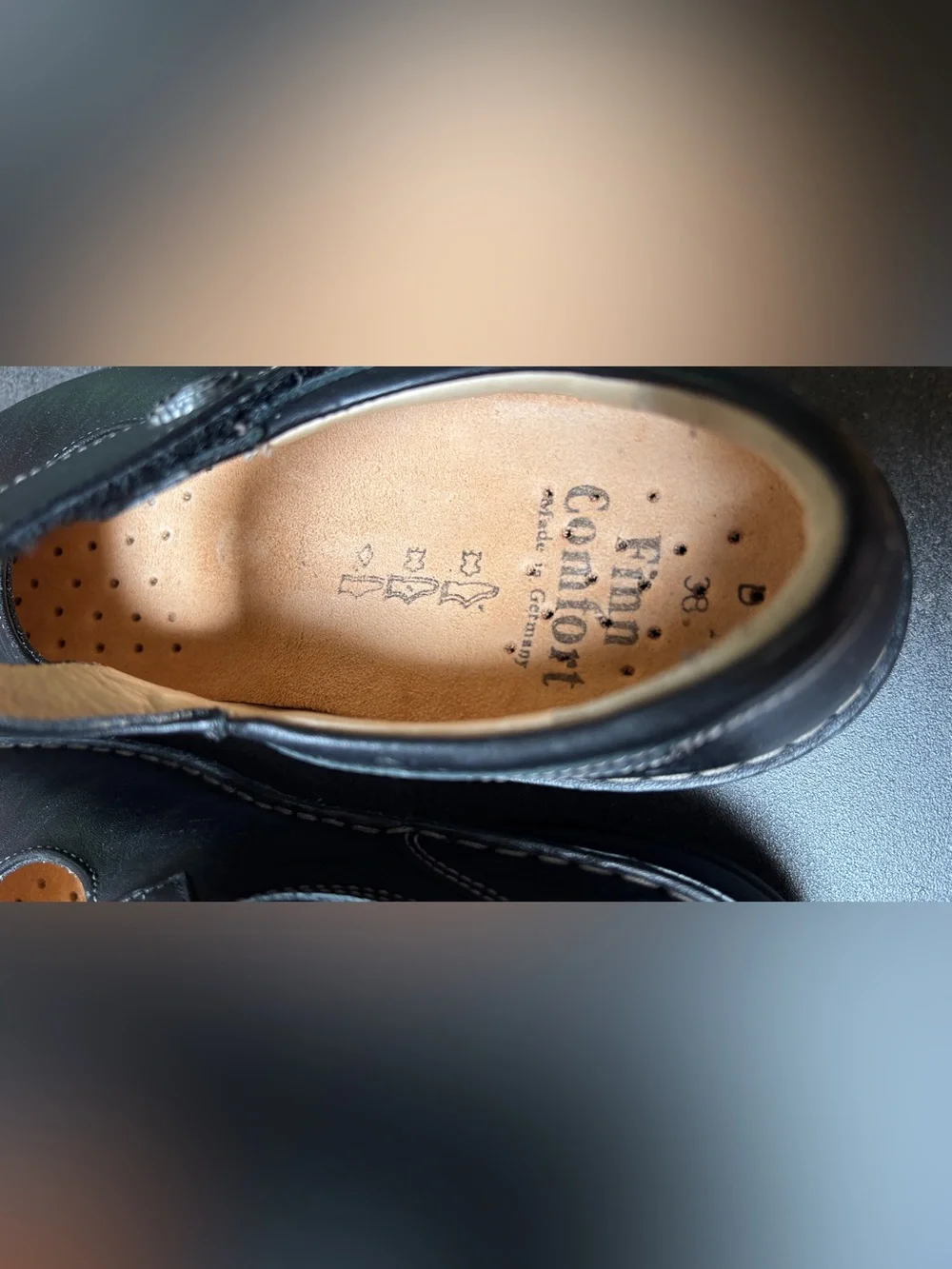 Finn Comfort Kids Black Leather Mary Jane Shoes